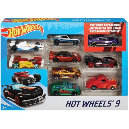 HOT WHEELS Toy Car, , 1-3/10"Wx11"Lx7-1/2"H, 9/PK, Assorted PK MTTX6999